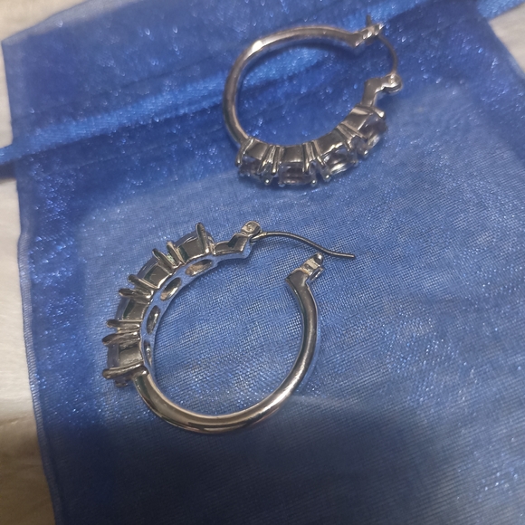 Elegant Silver Hoop Earrings - Picture 4 of 7